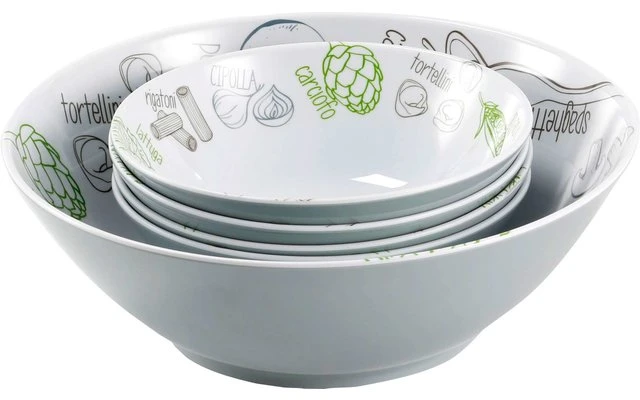 Brunner Salad & Pasta Bowl Set 5 Pcs. Melamine 3 Brunner Salad & Pasta Bowl Set 5 Pcs. Melamine