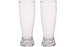 Berger Plastic White Beer Drinking Glasses Set Of 2