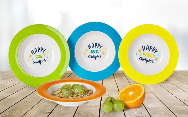 Berger Happy Camper Melamine Soup Plate Set 4 Pcs. 3 Berger Happy Camper Melamine Soup Plate Set 4 Pcs.