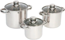 Bo-Camp Royal Plus Stainless Steel Saucepan Set 3 Pcs.