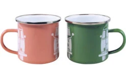 VW Collection T1 Bus Enamel Mugs Set 2 Pieces Blue / Grey -Fritz Berger 410210 2980349