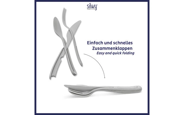 Silwy Tricky Collapsible Cutlery Set 3 Pcs. 3 Silwy Tricky Collapsible Cutlery Set 3 Pcs.