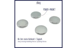 Silwy Power Magnets Incl. Adhesive Pads 4 Pieces