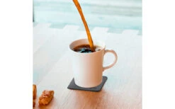 Silwy Porcelain Magnet Handle Cups Incl. Metal Nano Gel Pads 2 Piece White Coasters -Fritz Berger 435792 3104570