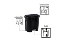 Rotho Waste Bin Duo 2 X 10 Liters Black