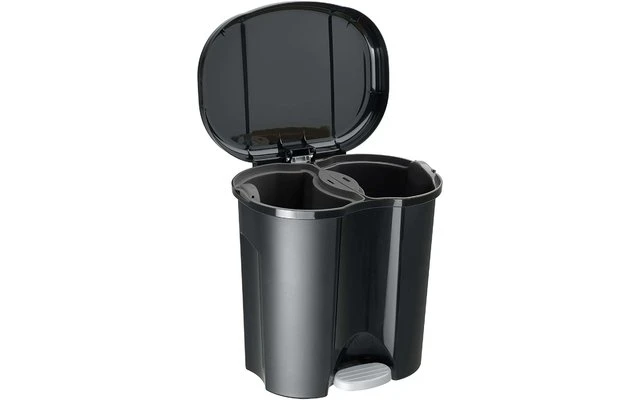 Rotho Waste Bin Duo 2 X 10 Liters Black 4 Rotho Waste Bin Duo 2 X 10 Liters Black - Image 2