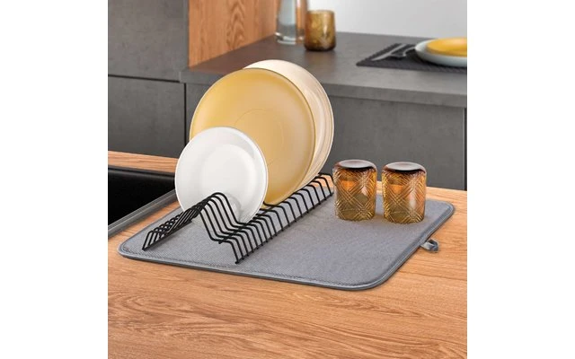 Metaltex Dry-Tex 2-in-1 Drainer With Microfiber Mat Black 8 Metaltex Dry-Tex 2-in-1 Drainer With Microfiber Mat Black - Image 6