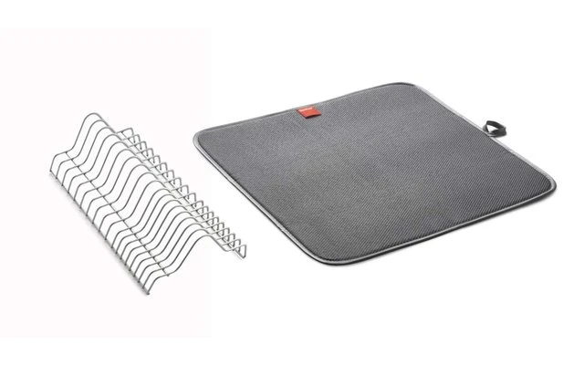 Metaltex Dry-Tex 2-in-1 Drainer With Microfiber Mat Silver 4 Metaltex Dry-Tex 2-in-1 Drainer With Microfiber Mat Silver - Image 2