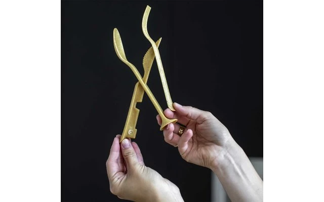 Koziol Klikk Pocket Cutlery Set 3 Pieces Nature Desert Sand 4 Koziol Klikk Pocket Cutlery Set 3 Pieces Nature Desert Sand - Image 2