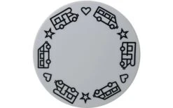 Pufz Glass Coaster Caravan Gray White / Black Print
