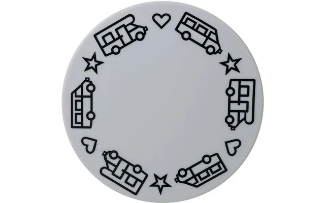 Pufz Glass Coaster Caravan Gray White / Black Print 3 Pufz Glass Coaster Caravan Gray White / Black Print