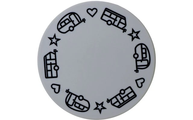 Pufz Glass Coaster Caravan Gray White / Black Print 5 Pufz Glass Coaster Caravan Gray White / Black Print - Image 3
