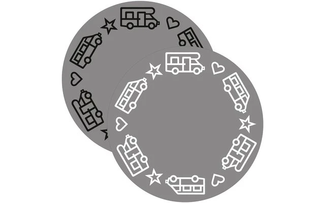 Pufz Glass Coaster Caravan Gray White / Black Print 4 Pufz Glass Coaster Caravan Gray White / Black Print - Image 2