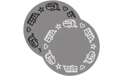 Pufz Glass Coaster Caravan Gray White / Black Print 12 Pufz Glass Coaster Caravan Gray White / Black Print -Fritz Berger 553369 3655516