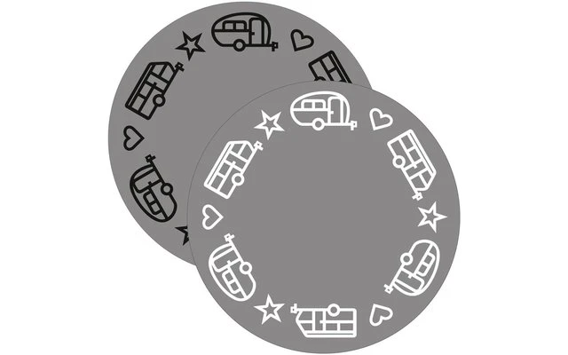 Pufz Glass Coaster Caravan Gray White / Black Print 6 Pufz Glass Coaster Caravan Gray White / Black Print - Image 4