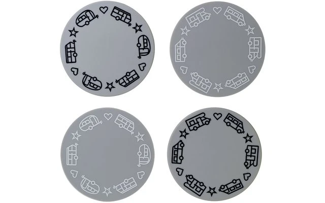 Pufz Glass Coaster Caravan Gray White / Black Print 7 Pufz Glass Coaster Caravan Gray White / Black Print - Image 5