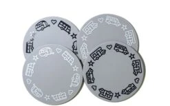Pufz Glass Coaster Caravan Gray White / Black Print 14 Pufz Glass Coaster Caravan Gray White / Black Print -Fritz Berger 556009 3655528