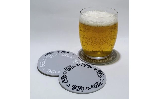 Pufz Glass Coaster Caravan Gray White / Black Print 9 Pufz Glass Coaster Caravan Gray White / Black Print - Image 7