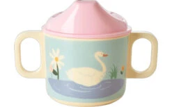 Rice Melamine Children's Tableware Set 4 Pieces With Swans Pink -Fritz Berger 556927 3603976