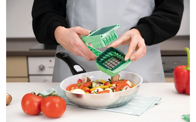 Nicer Dicer Quick Professional Set Vegetable Slicer 12 Pieces Green 4 Nicer Dicer Quick Professional Set Vegetable Slicer 12 Pieces Green - Image 2