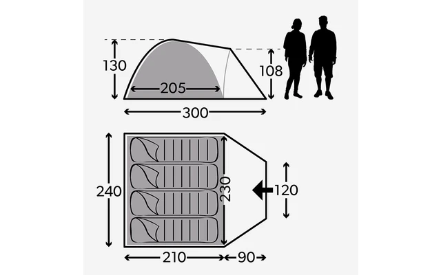 Kampa Brighton 4 Dome Tent Grey 3 Kampa Brighton 4 Dome Tent Grey