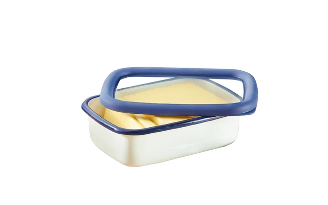 HoneyWare Flat Enamel Food Storage Box S Flat 0.42 Liters Blue 3 HoneyWare Flat Enamel Food Storage Box S Flat 0.42 Liters Blue