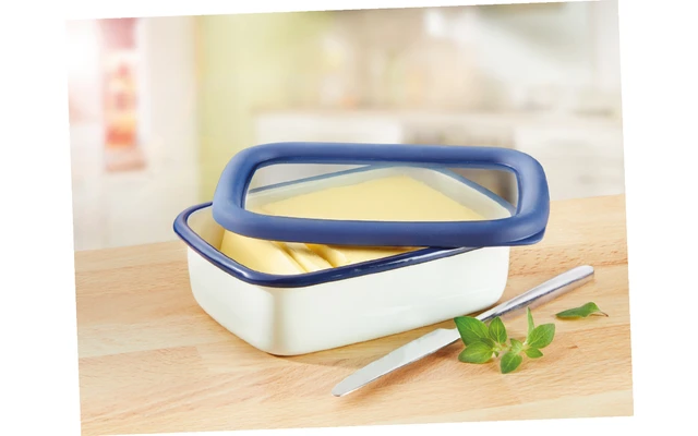 HoneyWare Flat Enamel Food Storage Box S Flat 0.42 Liters Blue 4 HoneyWare Flat Enamel Food Storage Box S Flat 0.42 Liters Blue - Image 2