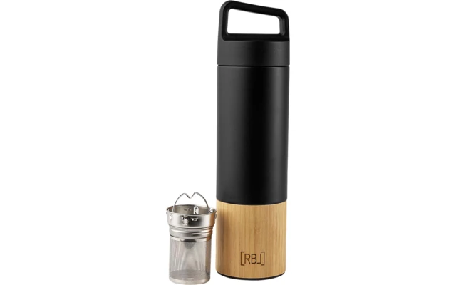 Rebel Outdoor Thermos Flask With Tea Strainer 530 Ml Bamboo Black 3 Rebel Outdoor Thermos Flask With Tea Strainer 530 Ml Bamboo Black