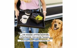 Silwy Porcelain Magnetic Handle Cups CAMPING Set Of 2 Incl. Metal Nano Gel Pads BLACK