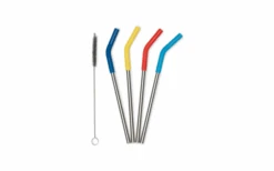 Katadyn Klean Kanteen Drinking Straws Set 4 Pieces Stainless Steel With Cleaning Brush 8 Mm