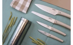 Homeys Nodigh Knife Set 4 Pieces With Tea Towels And Flexible Cutting Mat -Fritz Berger 717086 4907807