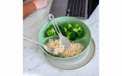 Koziol Connect Separee Menu Plate With Lid 1.5 Liters Nature Ash Grey -Fritz Berger 728537 4917062