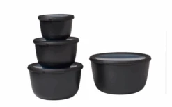 Mepal Cirqula Multi Bowl Set Round 4 Pieces 500 / 1000 / 2000 / 3000 Ml Nordic Black