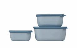 Mepal Cirqula Multi Bowl Set Rectangular High 3-piece 750 / 1500 / 3000 Ml Nordic White -Fritz Berger 752730 5025429 1