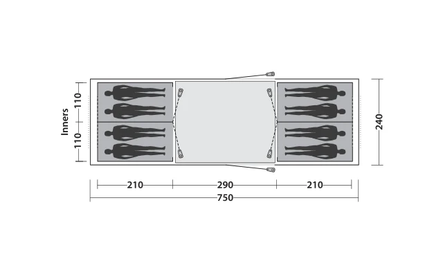 Easy Camp Huntsville Twin 800 Tunnel Tent For 8 People 9 Easy Camp Huntsville Twin 800 Tunnel Tent For 8 People - Image 7