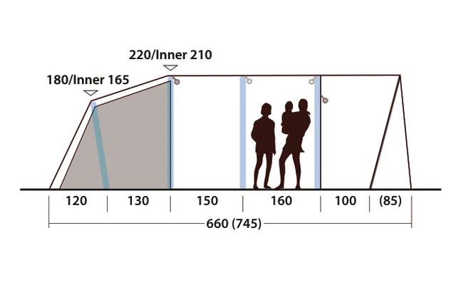 Outwell Hayward Lake 6ATC Inflatable Tunnel Tent 6 People 9 Outwell Hayward Lake 6ATC Inflatable Tunnel Tent 6 People - Image 7