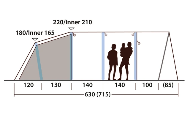 Outwell Hayward Lake 5ATC Inflatable Tunnel Tent 5 People 9 Outwell Hayward Lake 5ATC Inflatable Tunnel Tent 5 People - Image 7